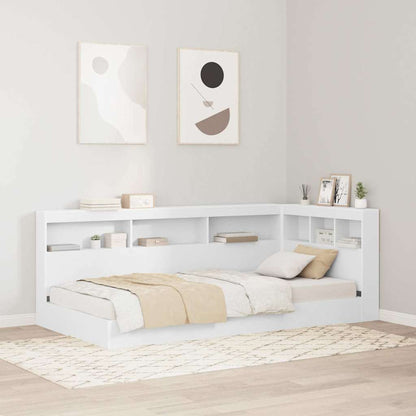 vidaXL Bookcase Bed with Shelf White 90 x 190 cm Engineered Wood 1