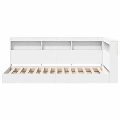 vidaXL Bookcase Bed with Shelf White 90 x 190 cm Engineered Wood 6