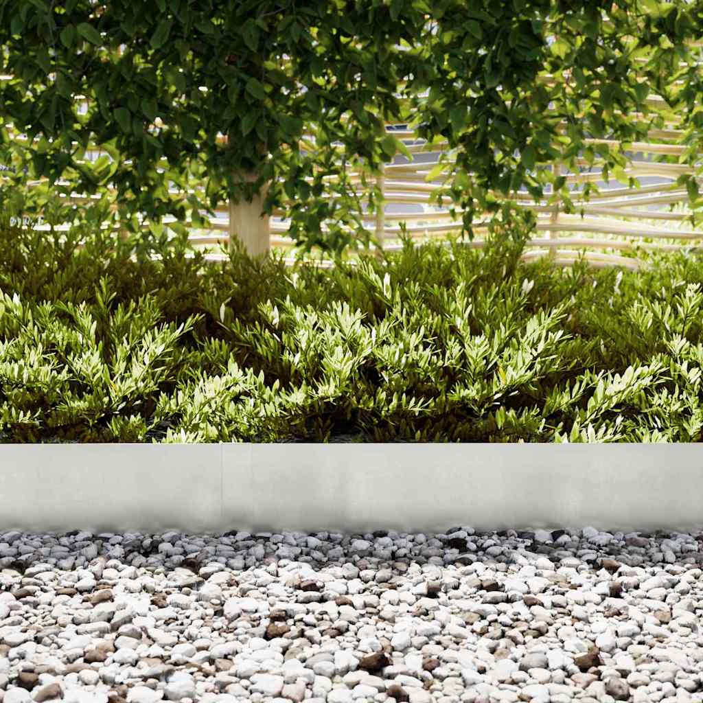 vidaXL Lawn Edging 50 pcs 100 x 0.05 x 20 cm Stainless Steel Silver 3