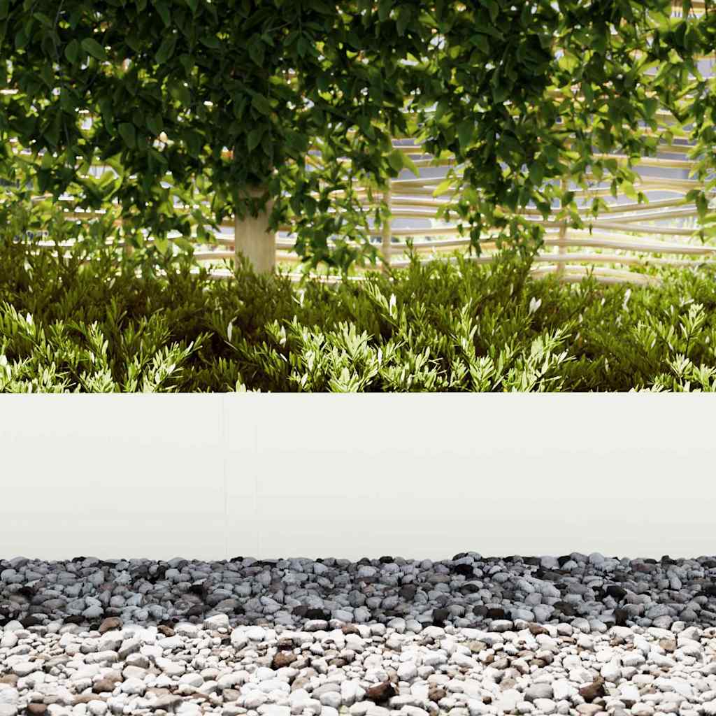 vidaXL Lawn Edging 30 pcs 100 x 0.05 x 30 cm Cold Rolled Steel White 3