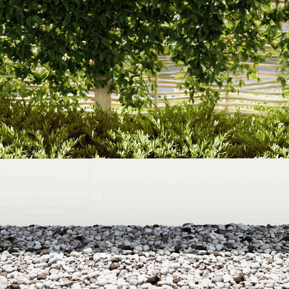 vidaXL Lawn Edging 30 pcs 100 x 0.05 x 30 cm Cold Rolled Steel White 3