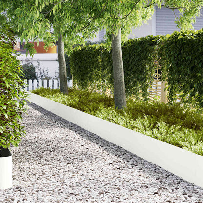 vidaXL Lawn Edging 30 pcs 100 x 0.05 x 30 cm Cold Rolled Steel White 1