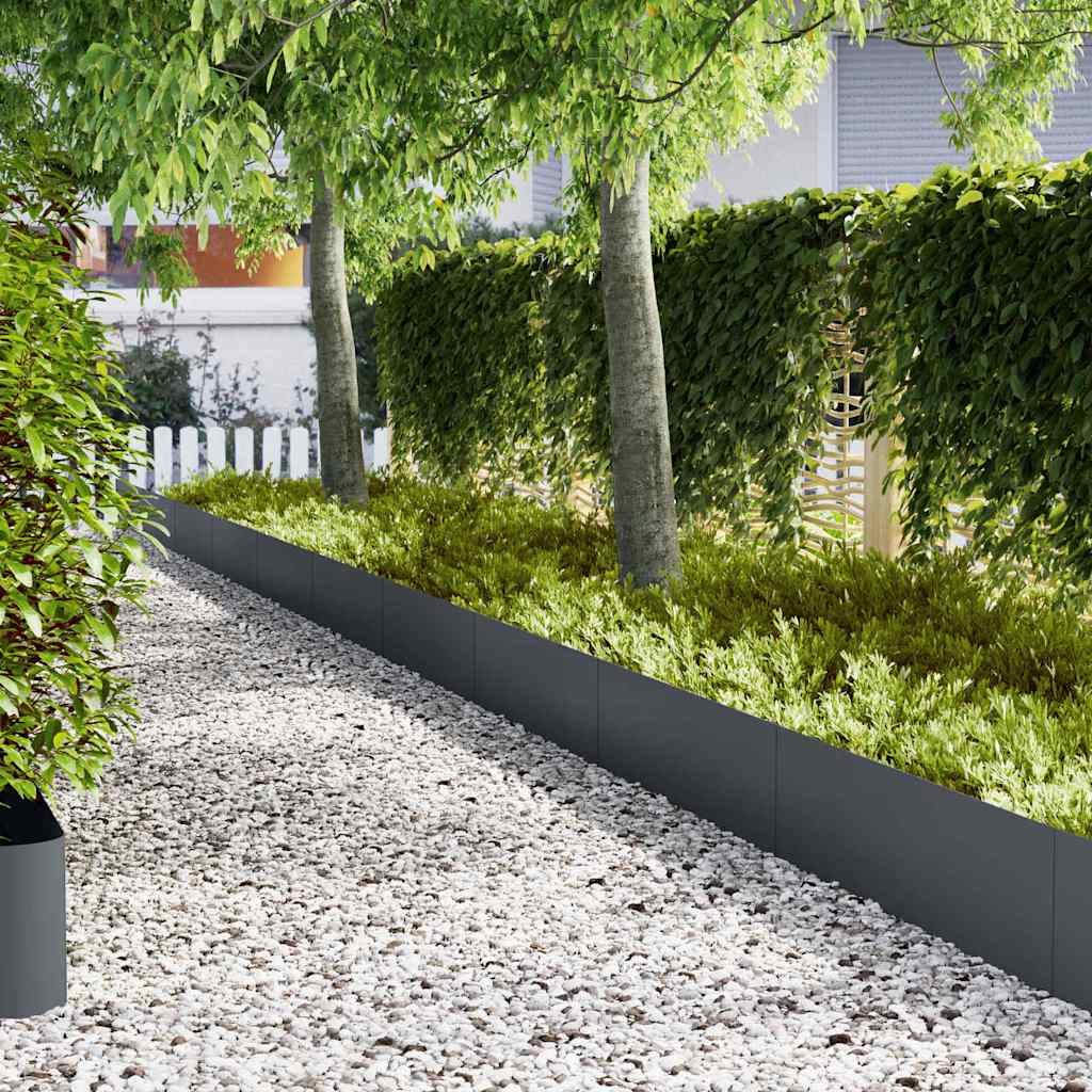 vidaXL Lawn Edging 30 pcs 100 x 0.05 x 30 cm Cold Rolled Steel 1