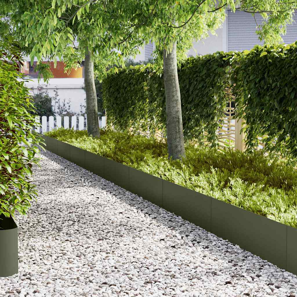 vidaXL Lawn Edging 30 pcs 100 x 0.05 x 30 cm Cold Rolled Steel 1