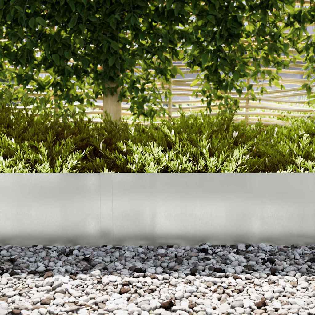 vidaXL Lawn Edging 30 pcs 100 x 0.05 x 30 cm Stainless Steel Silver 3