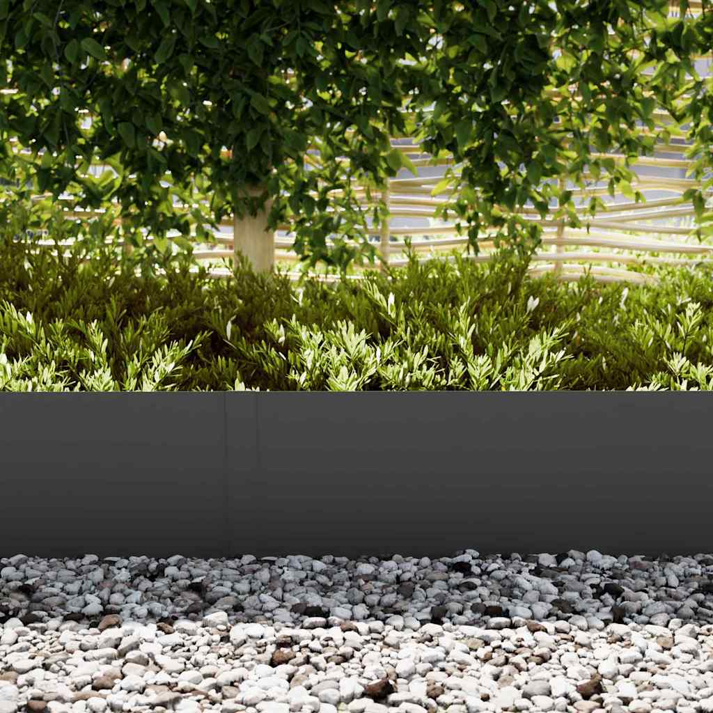 vidaXL Lawn Edging 50 pcs 100 x 0.05 x 30 cm Cold Rolled Steel Black 3