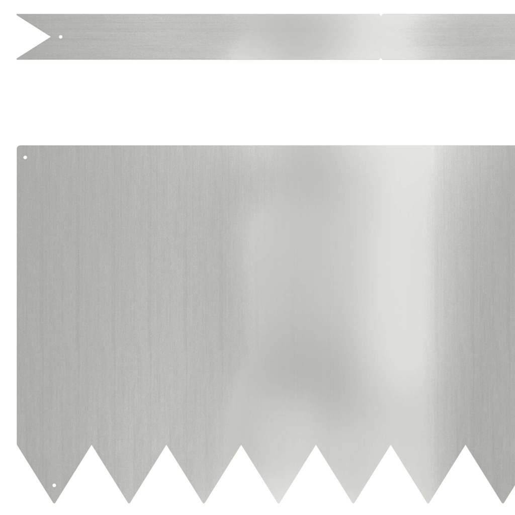 vidaXL Lawn Edging 50 pcs 100 x 0.05 x 30 cm Galvanised Steel Silver 4