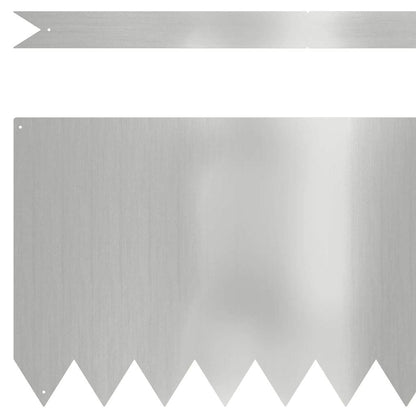 vidaXL Lawn Edging 50 pcs 100 x 0.05 x 30 cm Galvanised Steel Silver 4