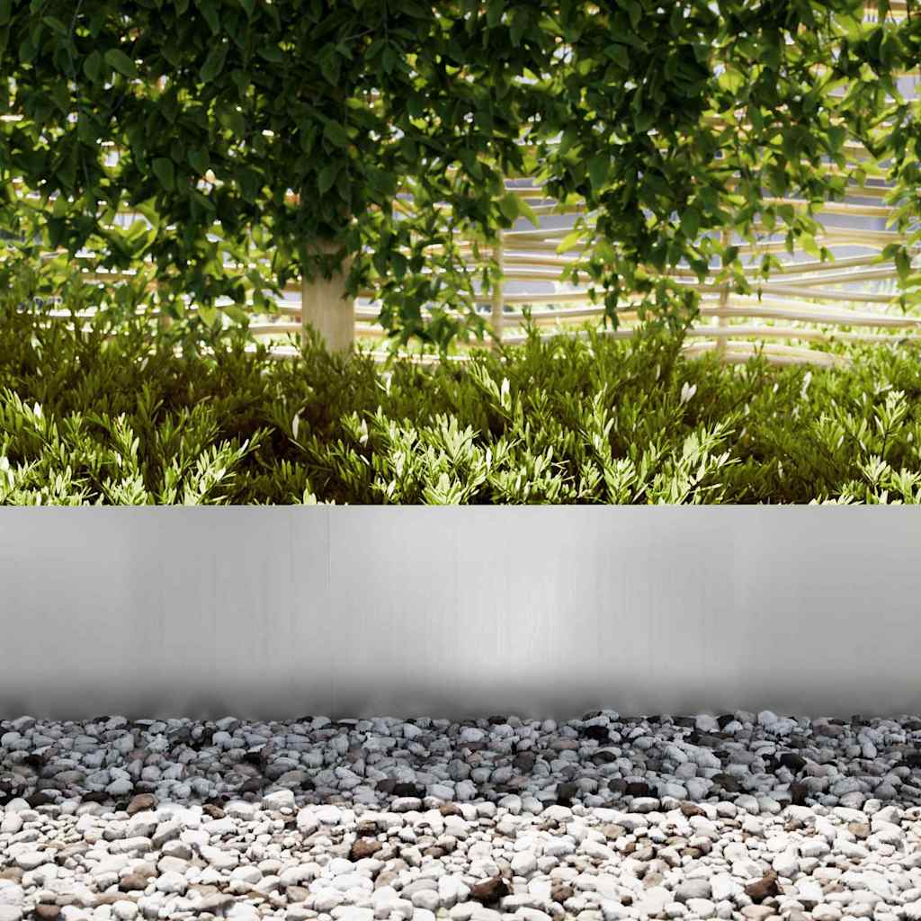 vidaXL Lawn Edging 50 pcs 100 x 0.05 x 30 cm Galvanised Steel Silver 3