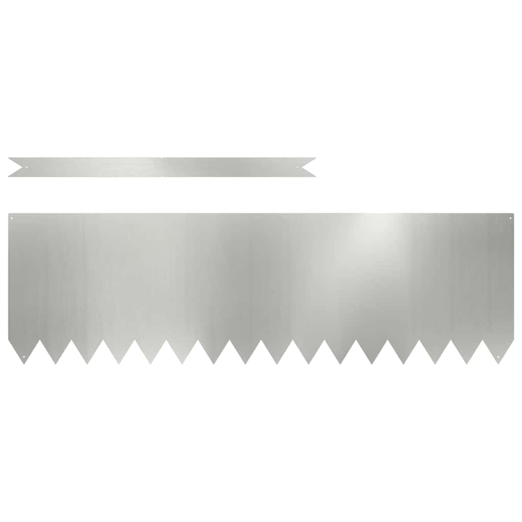vidaXL Lawn Edging 50 pcs 100 x 0.05 x 30 cm Galvanised Steel Silver 2
