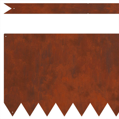 vidaXL Lawn Edging 50 pcs 100 x 0.05 x 30 cm Weathering Steel Rusty 5
