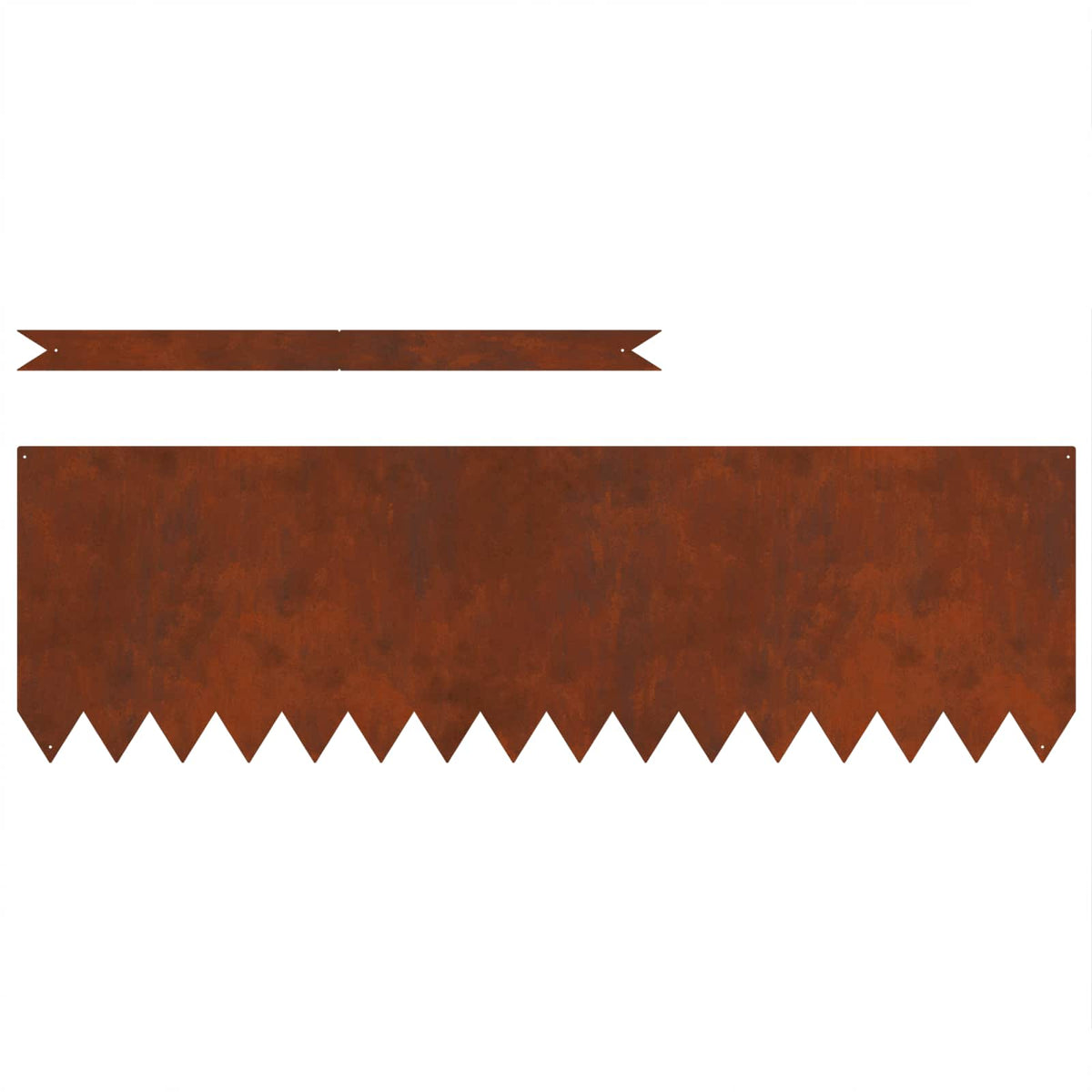 vidaXL Lawn Edging 50 pcs 100 x 0.05 x 30 cm Weathering Steel Rusty 4