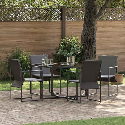 vidaXL Garden Dining Set 5 pcs Black Steel 1