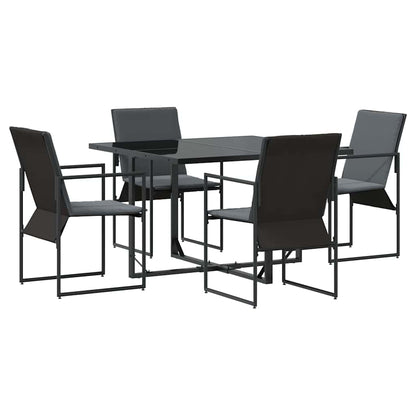 vidaXL Garden Dining Set 5 pcs Black Steel 2