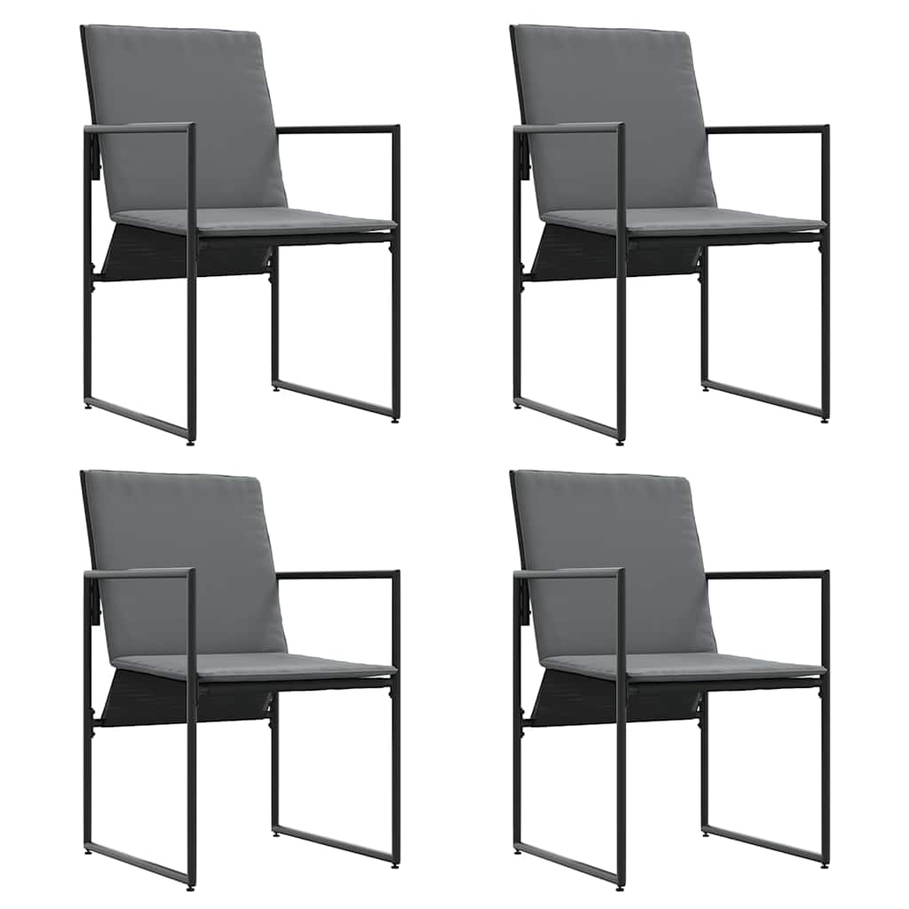 vidaXL Garden Dining Set 5 pcs Black Steel 5