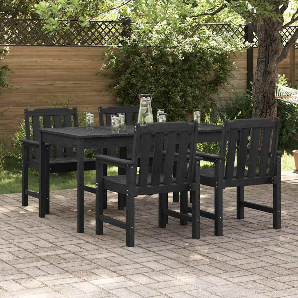vidaXL Garden Chair 4 pcs Black Polyethylene 1