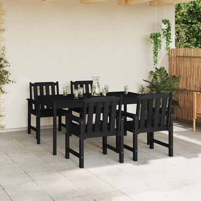 vidaXL Garden Chair 4 pcs Black Polyethylene 3