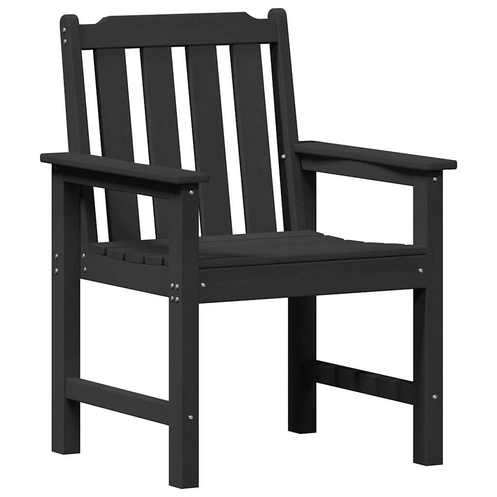 vidaXL Garden Chair 4 pcs Black Polyethylene 4