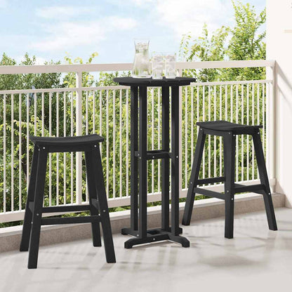 Garden Bar Set 3 pcs HDPE Black Table +2x stool