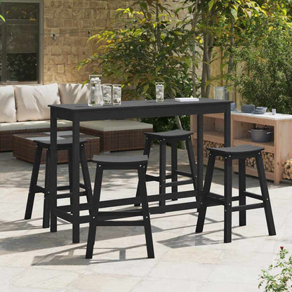 vidaXL Garden Bar Set 4 pcs Black HDPE 1