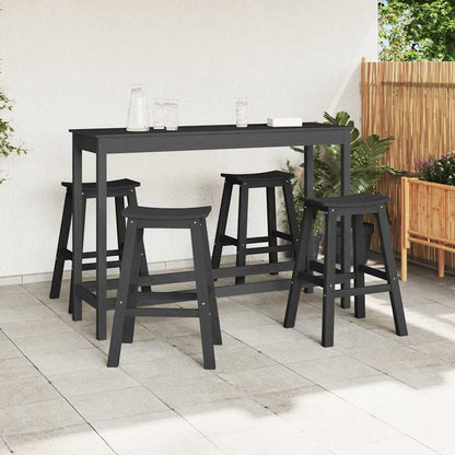 vidaXL Garden Bar Set 4 pcs Black HDPE 3