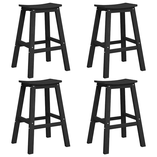 vidaXL Garden Bar Set 4 pcs Black HDPE 2