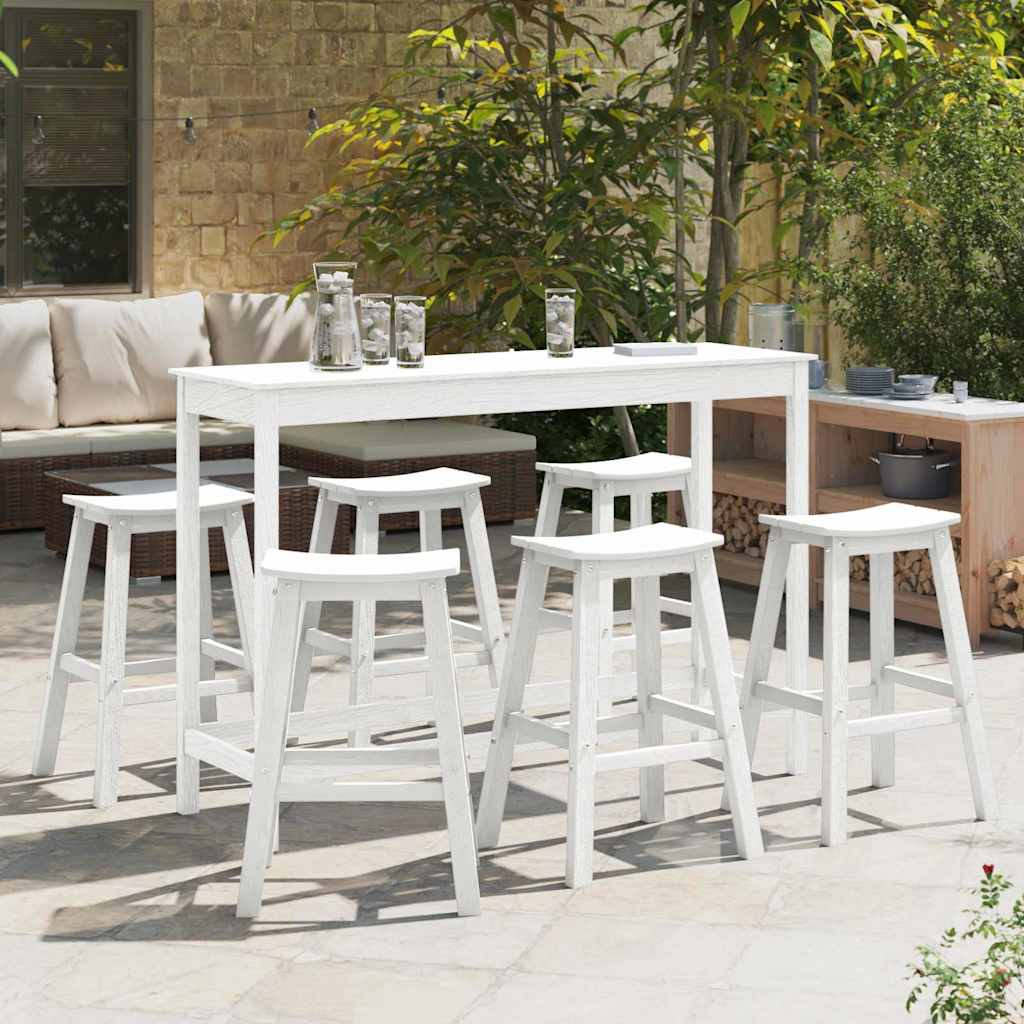 vidaXL Garden Bar Set 6 pcs White HDPE 1