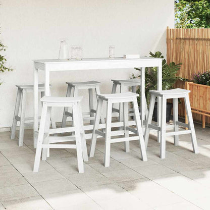 vidaXL Garden Bar Set 6 pcs White HDPE 3