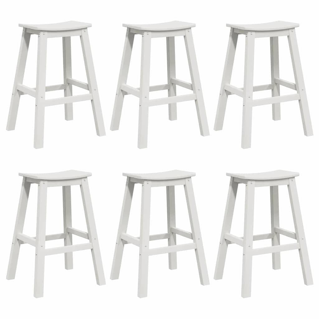 vidaXL Garden Bar Set 6 pcs White HDPE 2