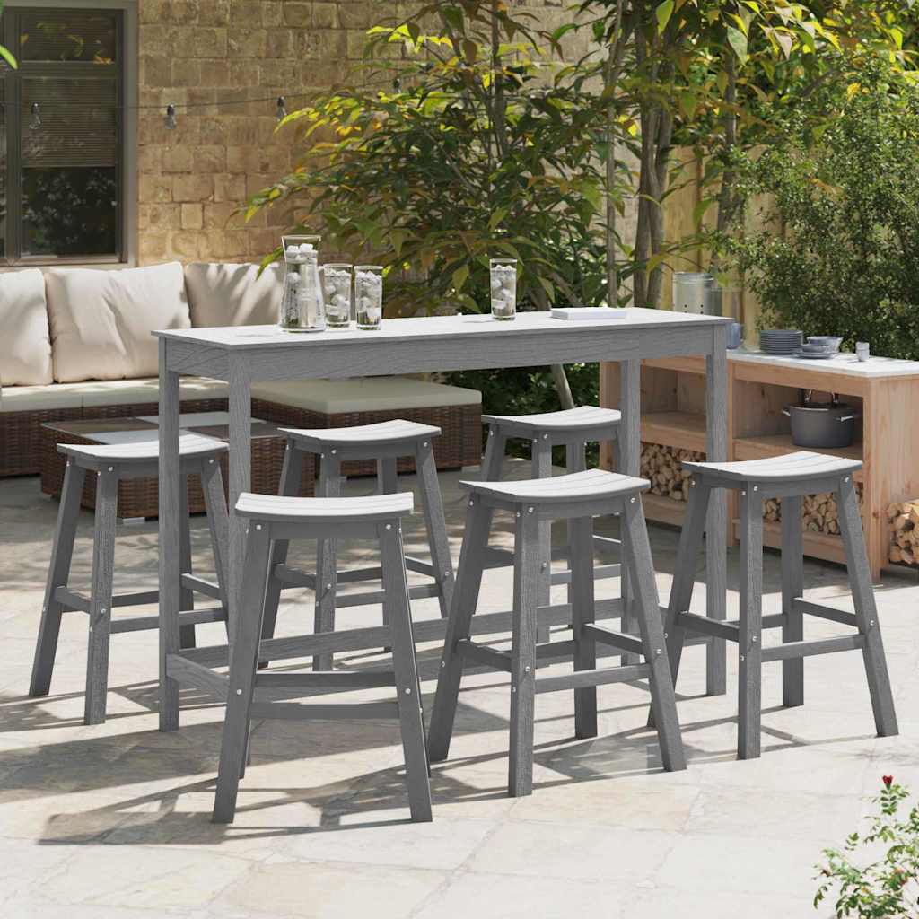 vidaXL Garden Bar Set 6 pcs Light Grey HDPE 1