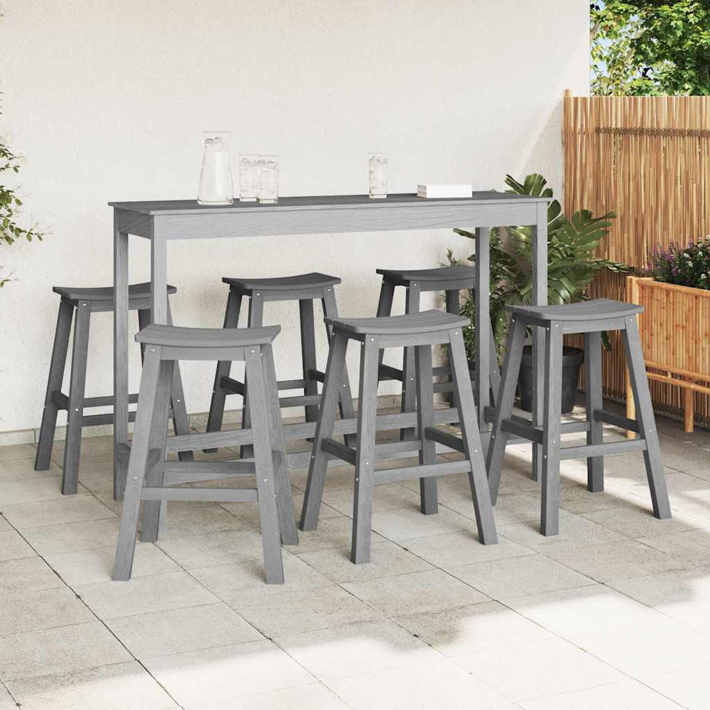 vidaXL Garden Bar Set 6 pcs Light Grey HDPE 3