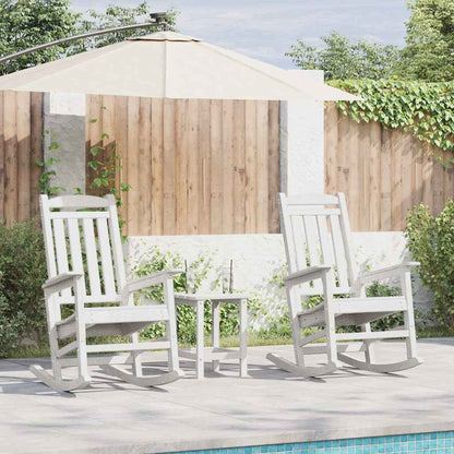 vidaXL Rocking Chair 2 pcs White Polyethylene 1