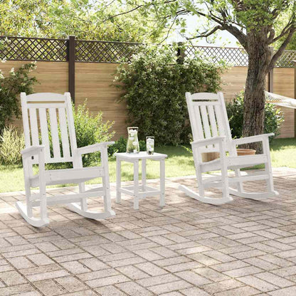 vidaXL Rocking Chair 2 pcs White Polyethylene 3