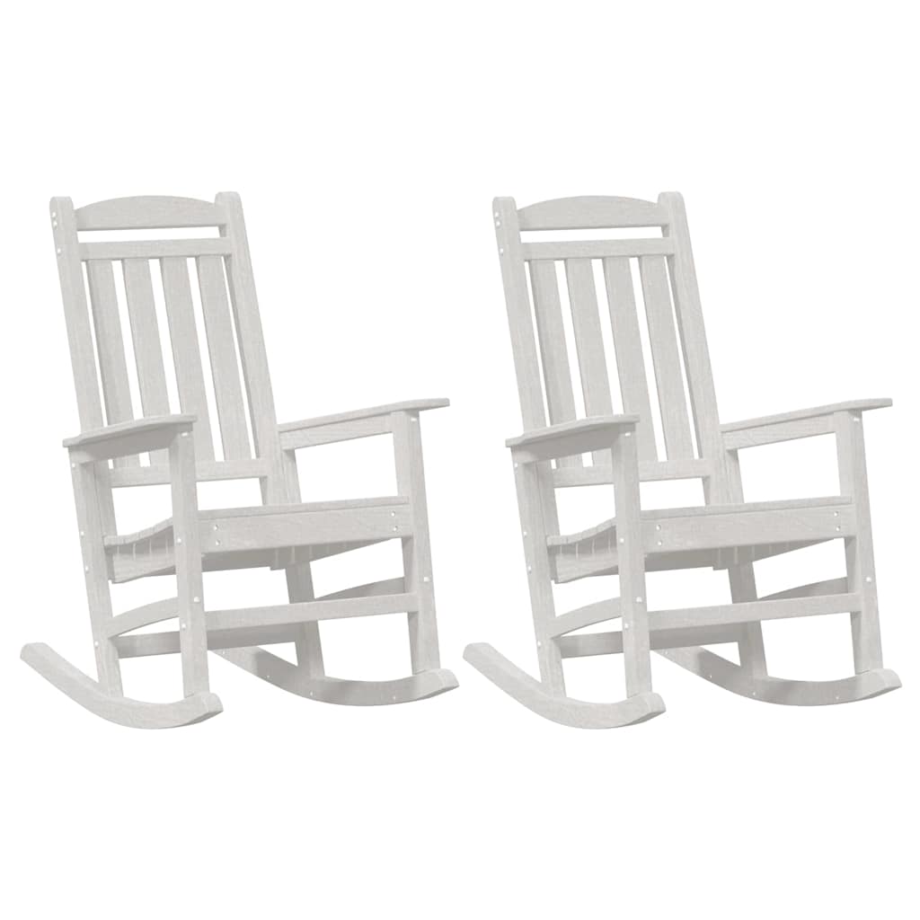vidaXL Rocking Chair 2 pcs White Polyethylene 2