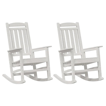 vidaXL Rocking Chair 2 pcs White Polyethylene 2