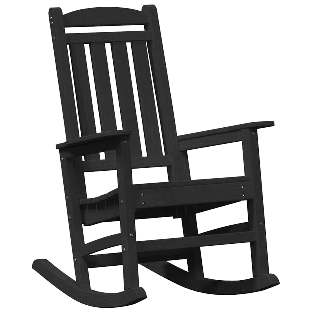 vidaXL Rocking Chair 2 pcs Black Polyethylene 4