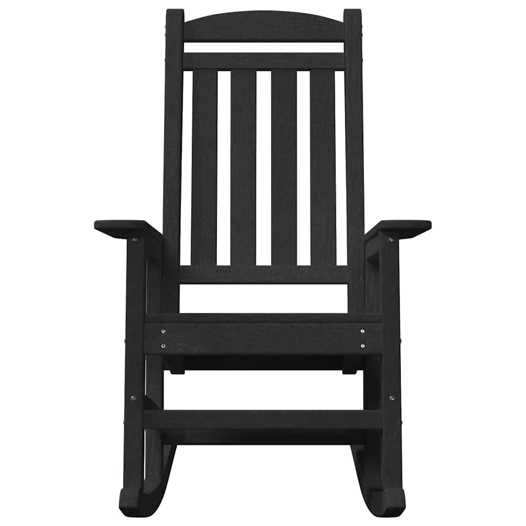 vidaXL Rocking Chair 2 pcs Black Polyethylene 5