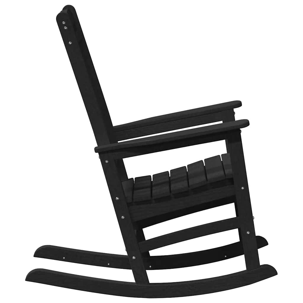 vidaXL Rocking Chair 2 pcs Black Polyethylene 6