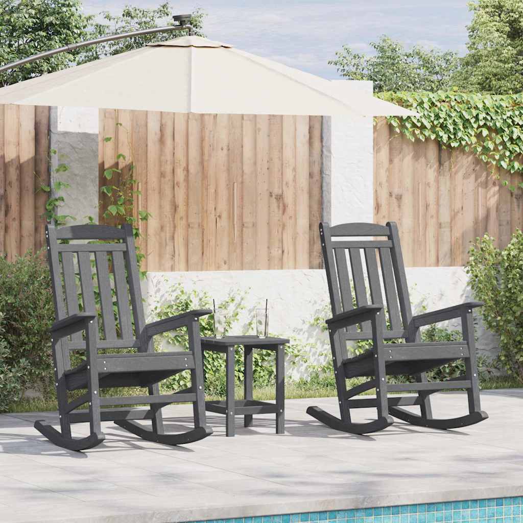 vidaXL Rocking Chair 2 pcs Light Grey Polyethylene 1