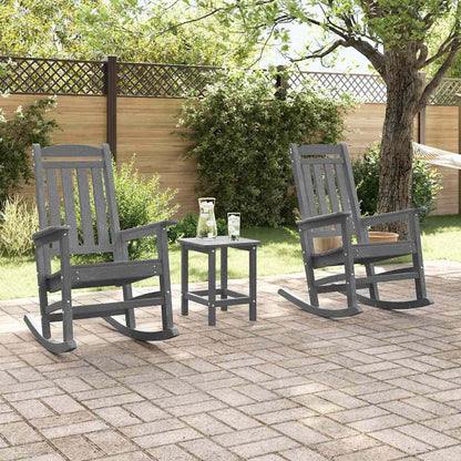 vidaXL Rocking Chair 2 pcs Light Grey Polyethylene 3