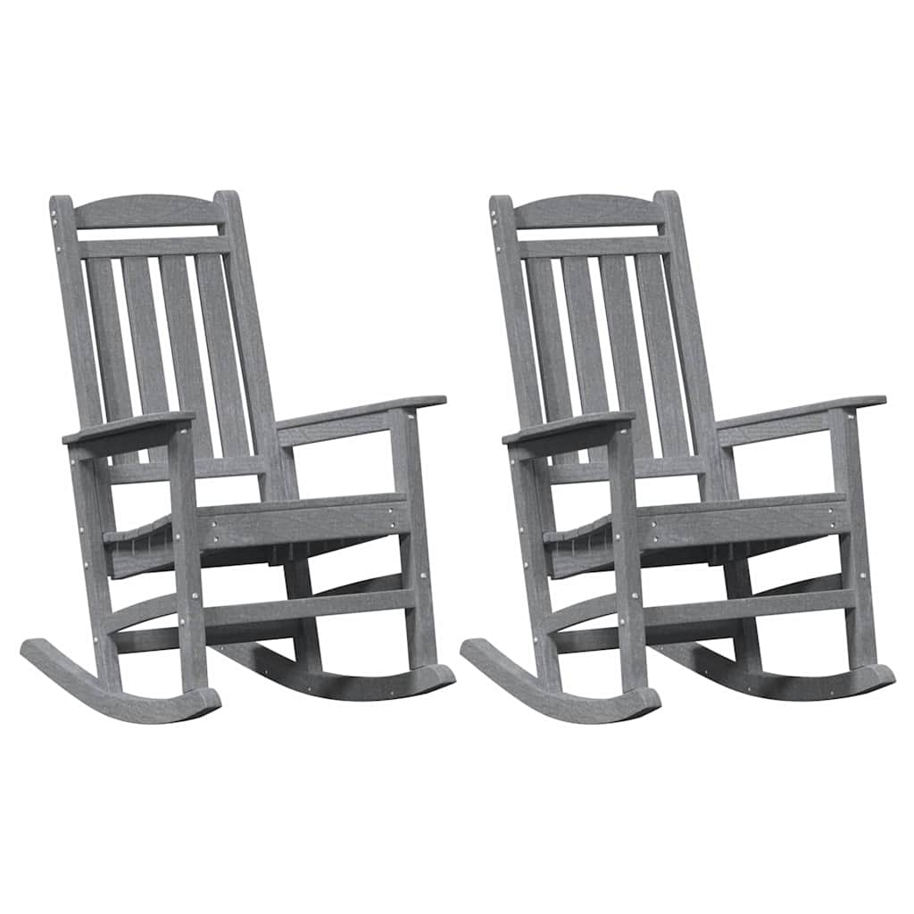 vidaXL Rocking Chair 2 pcs Light Grey Polyethylene 2