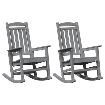 vidaXL Rocking Chair 2 pcs Light Grey Polyethylene 2