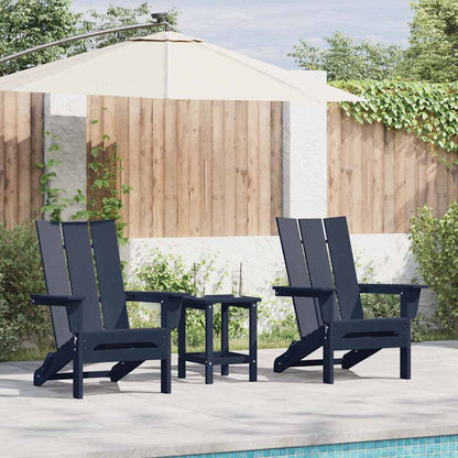 vidaXL Garden Chair 2 pcs Navy Polyethylene 1