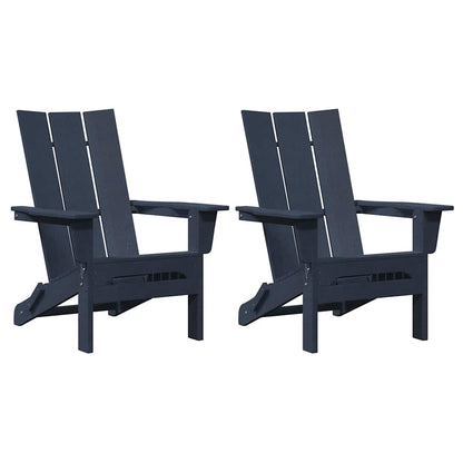 vidaXL Garden Chair 2 pcs Navy Polyethylene 2