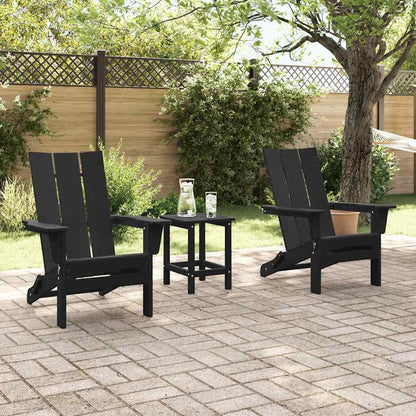 vidaXL Garden Chair 2 pcs Black Polyethylene 3