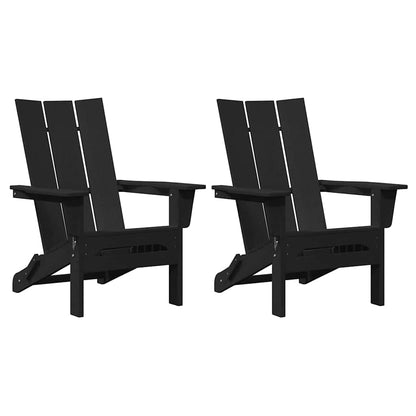vidaXL Garden Chair 2 pcs Black Polyethylene 2
