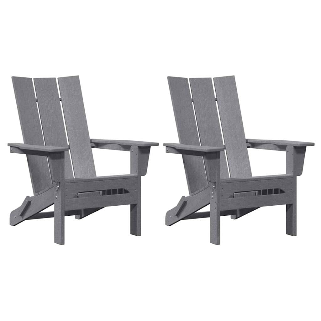 vidaXL Garden Chair 2 pcs Light Grey Polyethylene 2