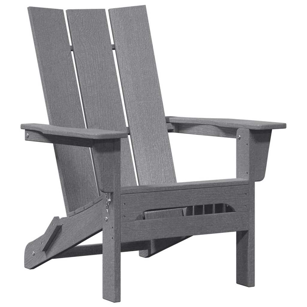 vidaXL Garden Chair 2 pcs Light Grey Polyethylene 4
