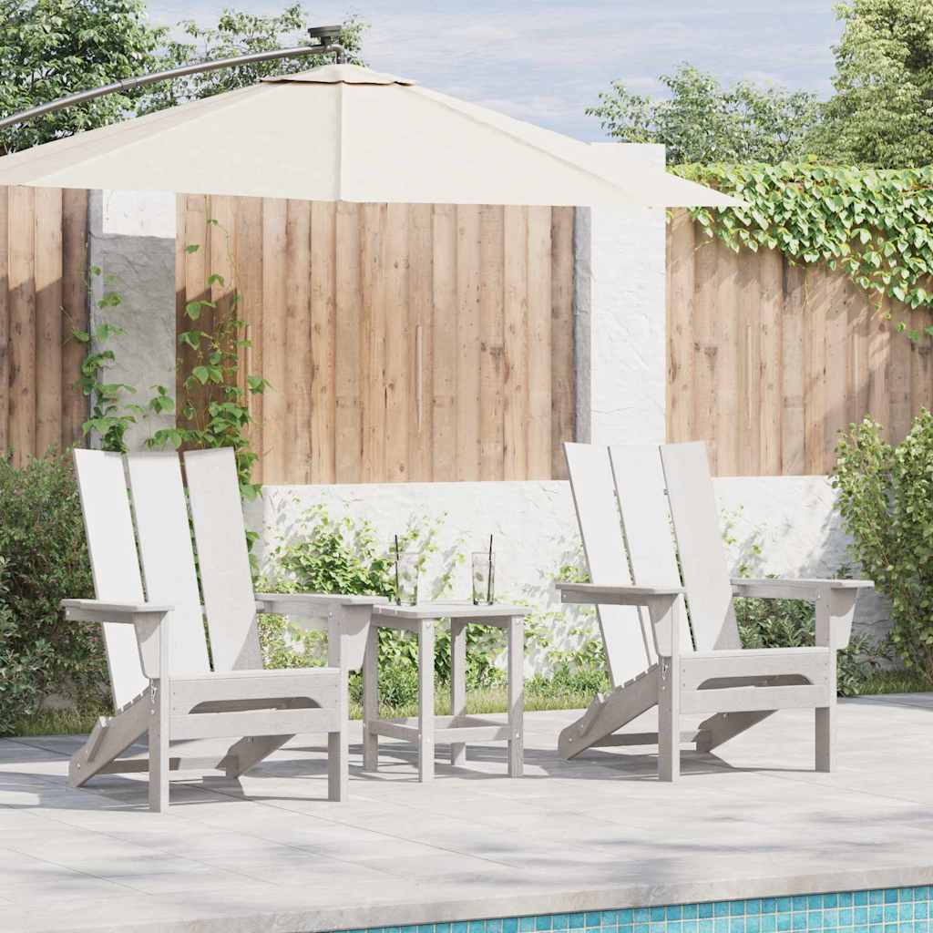 vidaXL Garden Chair 3 pcs White Polyethylene 1