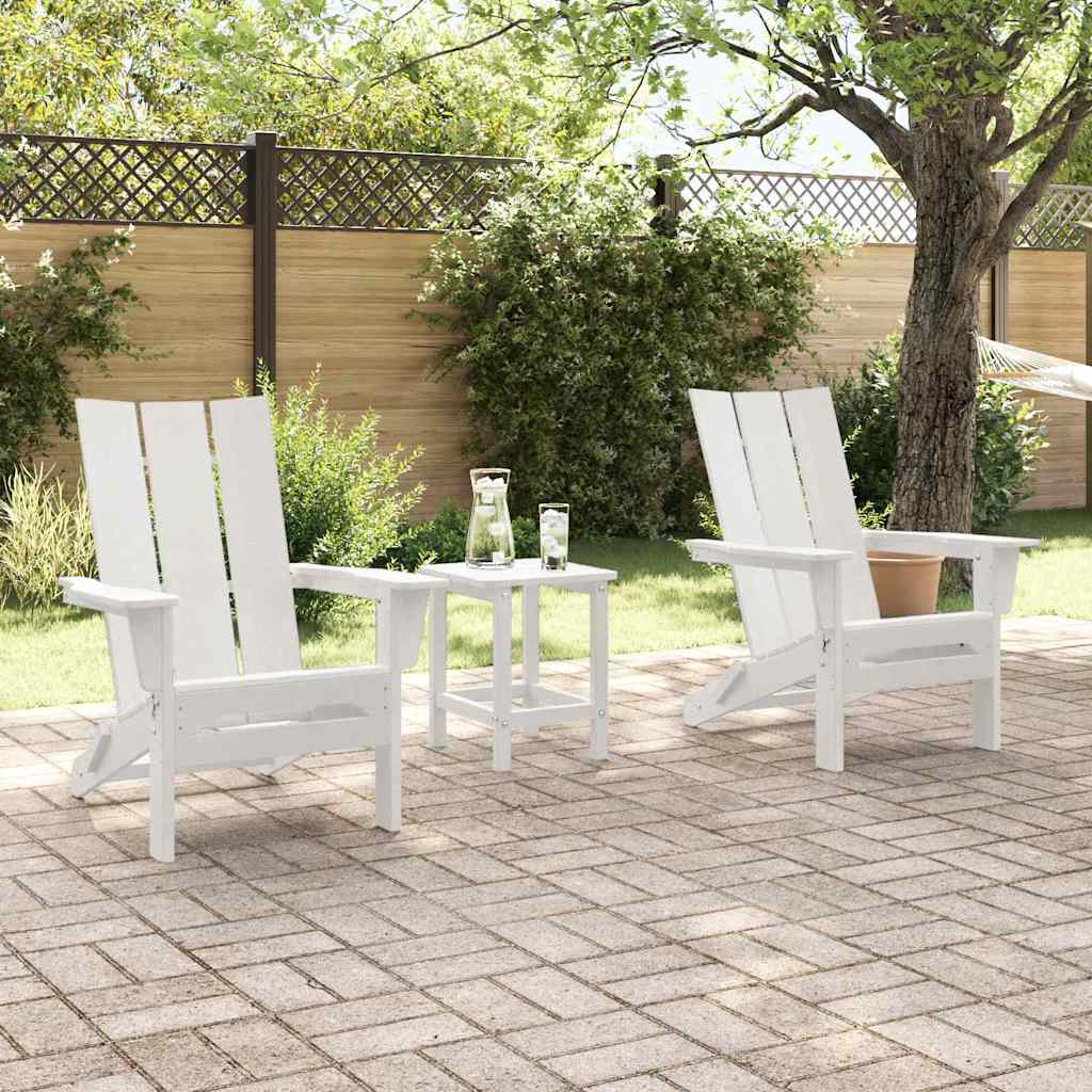 vidaXL Garden Chair 3 pcs White Polyethylene 4